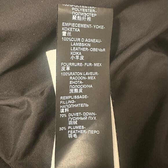 The Kooples Gray Down Jacket Lambskin Trim & Fur Hood, Small - Picture 8 of 13